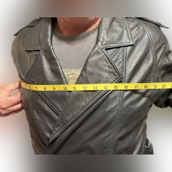 Haggar 100% genuine leather trench coat - Picture 11 of 11